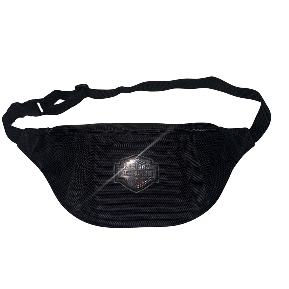 Harley-Davidson Black motorcycle Canvas Fanny Pack Waist‎ Bag & Shield Logo